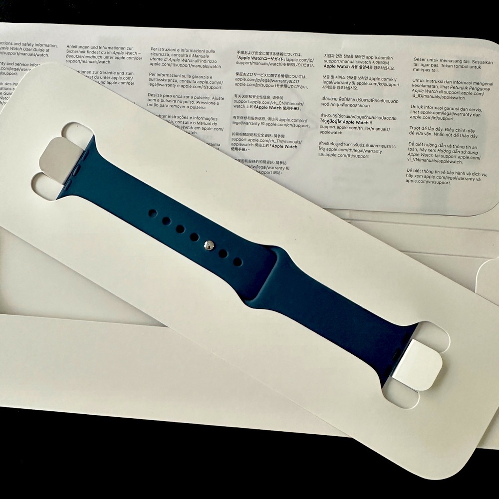 NEW Apple Storm Blue Sport Band 45mm S/M